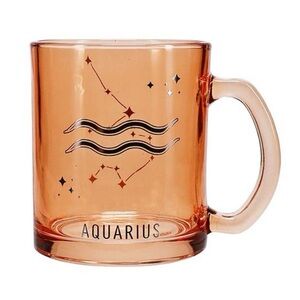 NEW Modern Expressions Aquarius Zodiac Clear Glass Mug